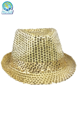CAPPELLO PAILLETTES ORO